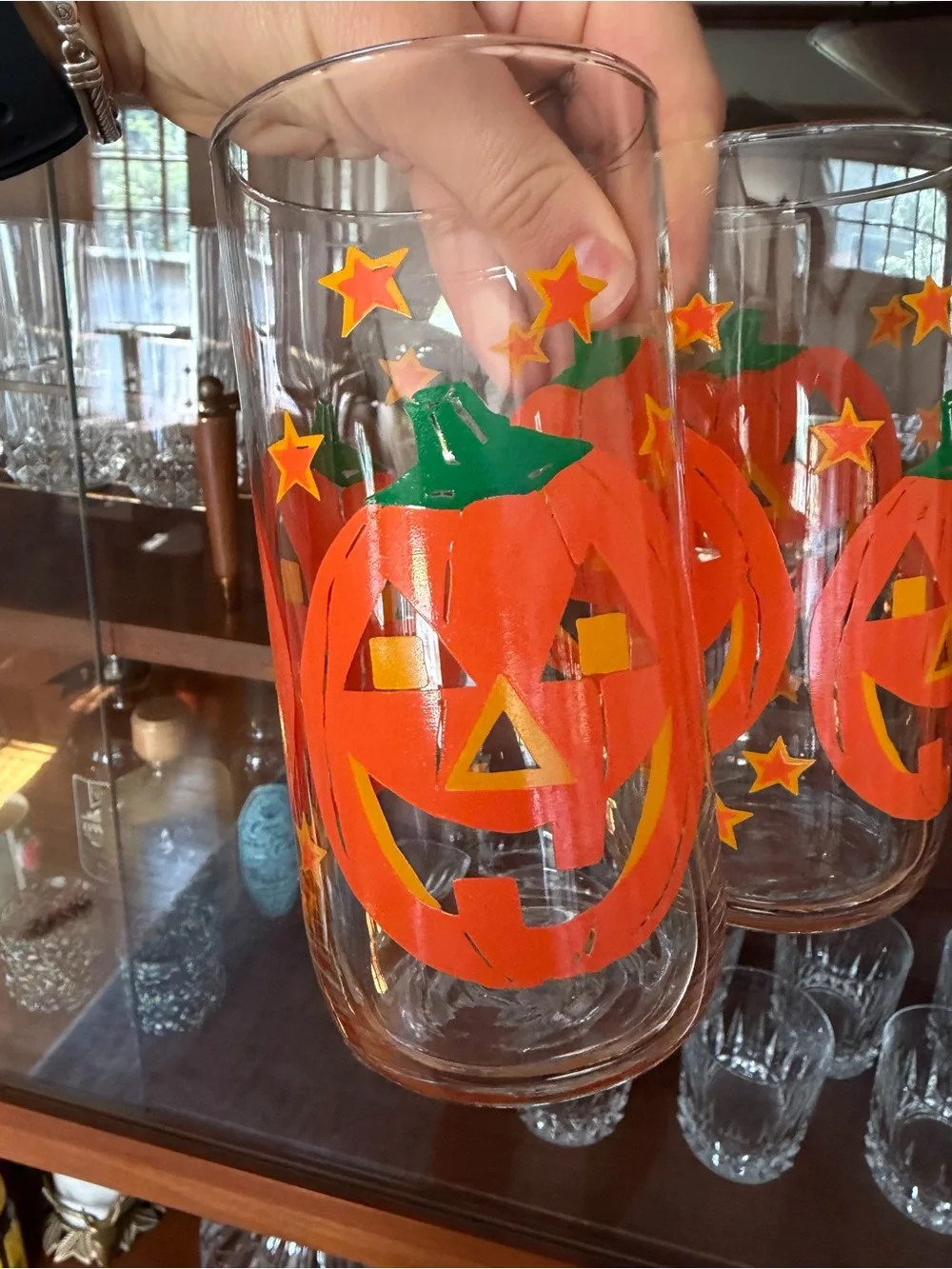 Vintage Jack-o'-Lantern Halloween Libbey Highball Glasses - Set of 2